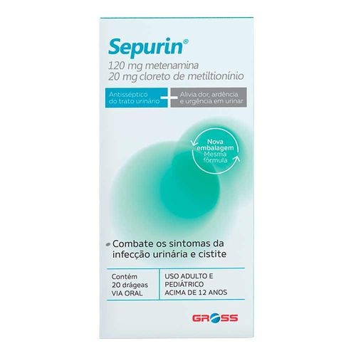 Antisséptico Urinário Sepurin 20 Comprimidos Revestidos