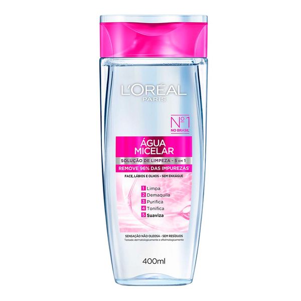 Água Micelar Facial L'Oréal Paris Solução de Limpeza 5 em 1 400ml