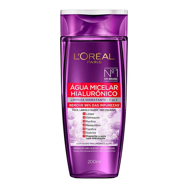 Água Micelar L'Oréal Paris com Hialurônico 200ml