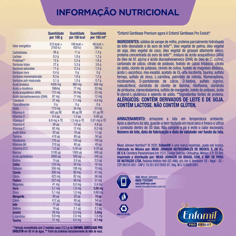 Leche enfamil 2024 gentlease premium