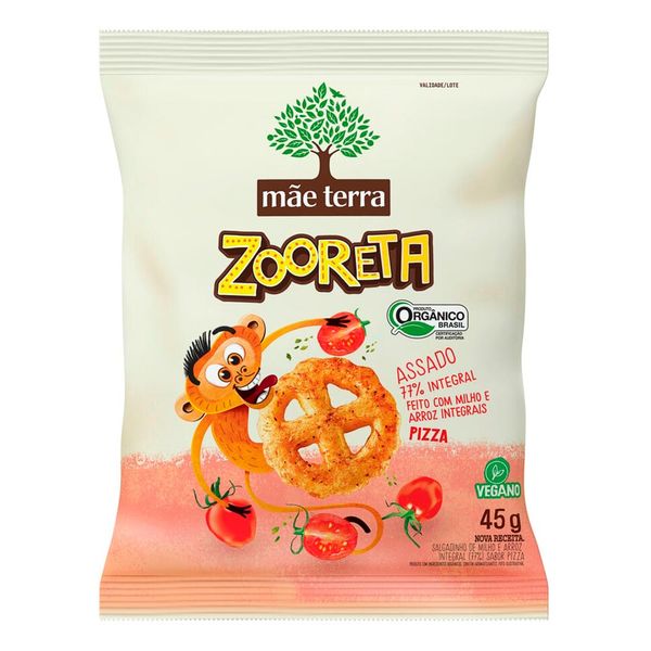 Salgadinho Orgânico Infantil Mãe Terra Zooreta Pizza 45 g