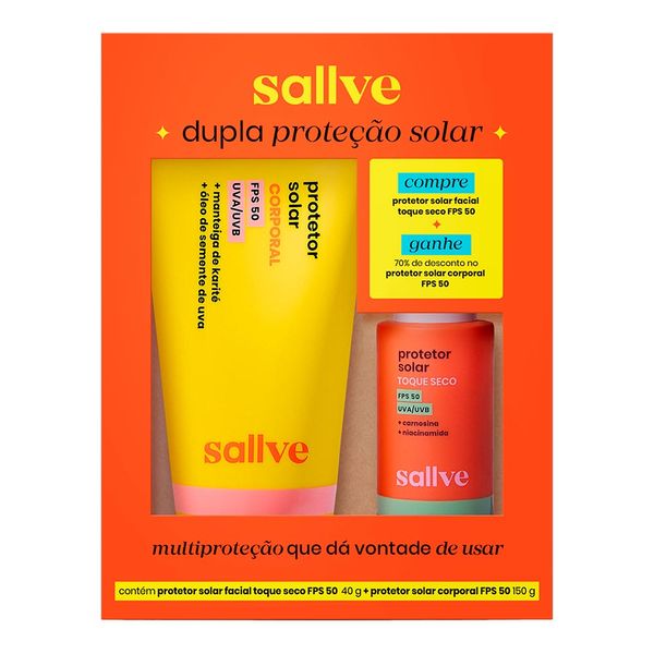 Kit Sallve Protetor Solar Facial Facial FPS 50 40g + Corporal FPS 50 150g