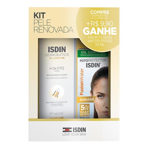Kit Isdin Creme Rejuvenate K-Ox Eyes 15G + Protetor Solar Photoprotector Fusion Water Fps60 30Ml