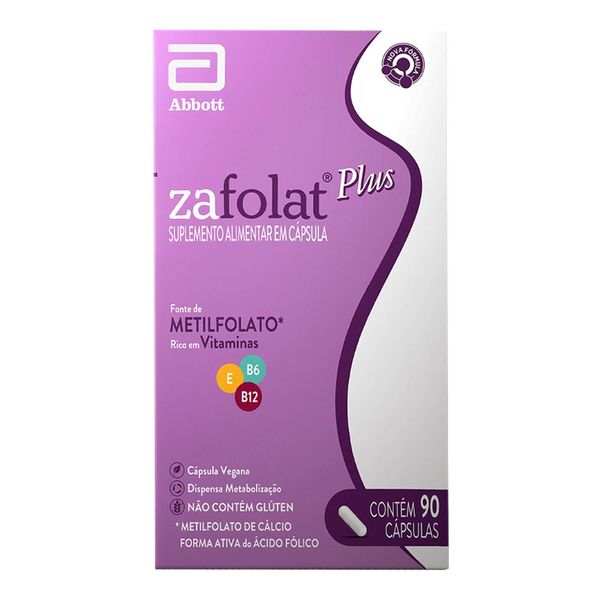 Suplemento Alimentar Zafolat Plus Abbott 90 Cápsulas