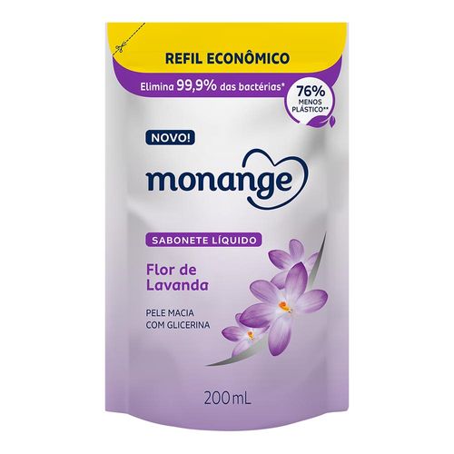 Sabonete Líquido Monange Flor De Lavanda 200Ml Refil