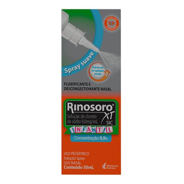 Descongestionante Rinosoro Infantil XT 0,9% 50ml Solução Nasal Spray