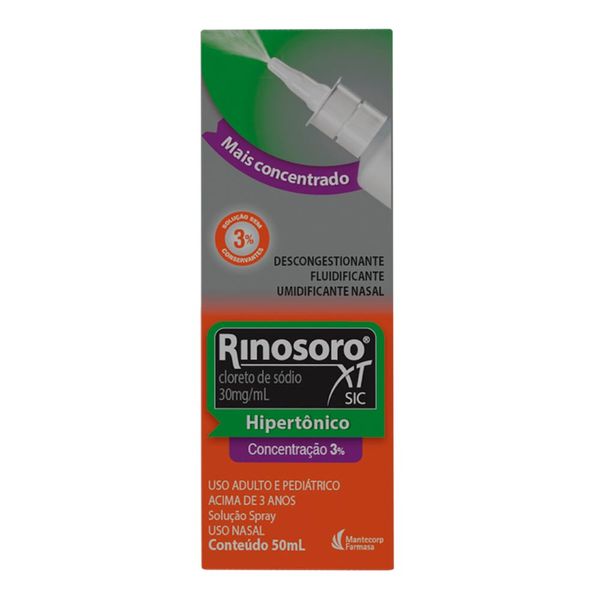 Descongestionante Rinosoro 3% XT 50ml Solução Nasal Hipertônica Spray