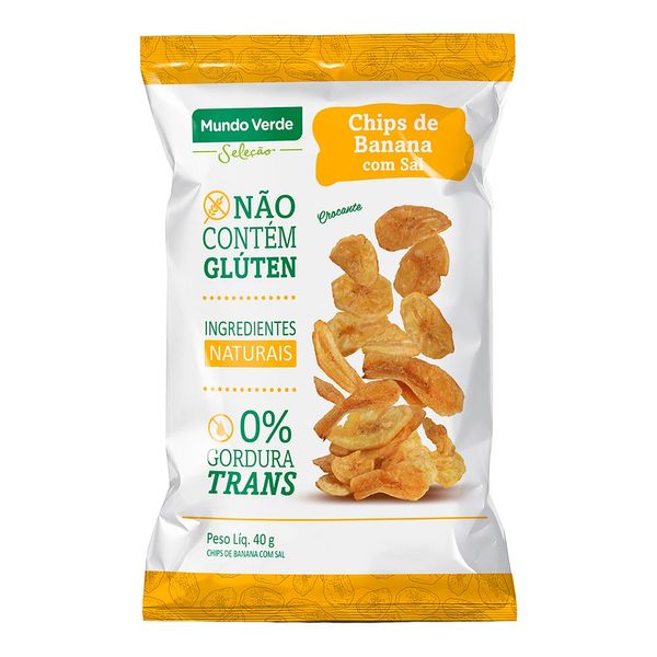 Chips de Banana com Sal Mundo Verde 40g Chips De Banana Com Sal Mundo Verde Seleção 40g