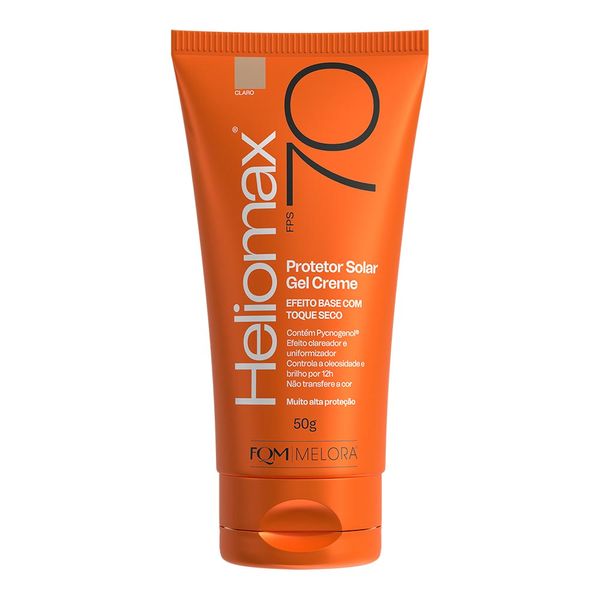 Protetor Solar Facial Heliomax FPS 70 Efeito Base Claro 50g Gel Creme