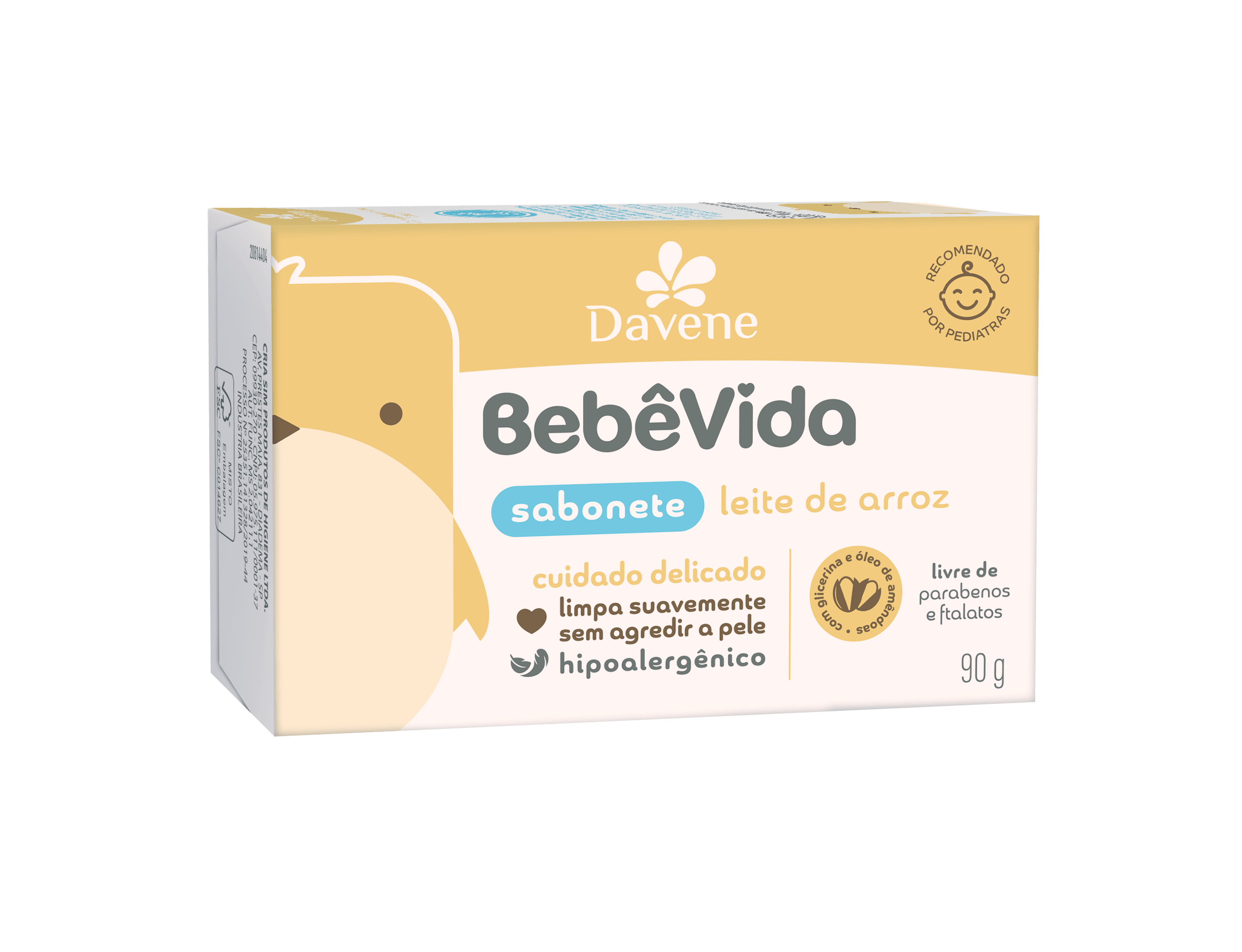 Sabonete Vegetal Bebê Vida Leite de Arroz 90g - Davene