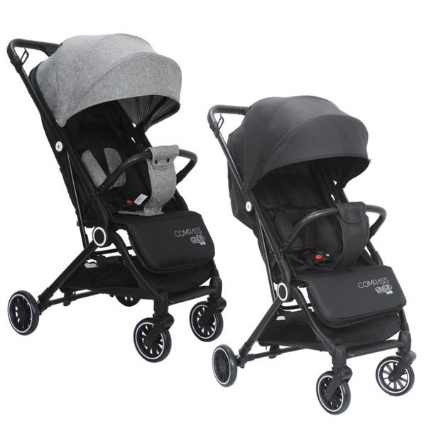 Carrinho de Bebê Passeio Vira Berço COMPASS Maxi Baby - Cinza