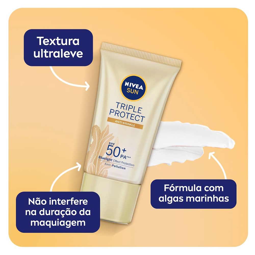 Protetor Solar Facial Nivea FPS50 Tripla Proteção Antissinais 40ml