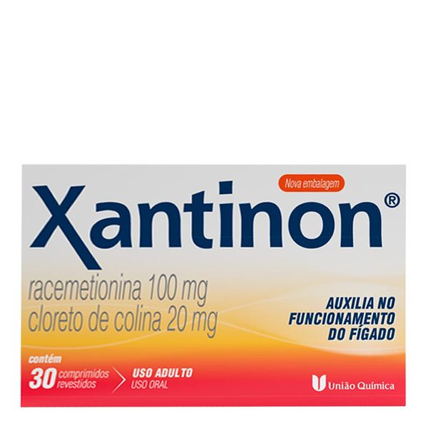 Hepatoprotetor Xantinon 100mg + 20mg 30 Comprimidos Revestidos