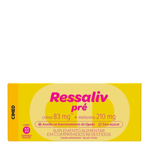 Suplemento Alimentar Ressaliv Pré Cimed 10 Comprimidos Revestidos