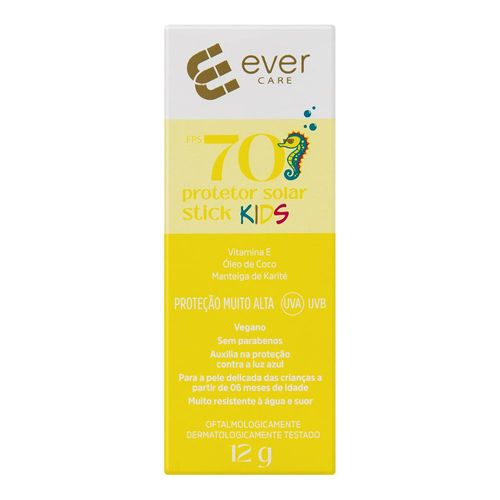 Protetor Solar Infantil Facial Ever Care Fps 70 Kids 12G Stick
