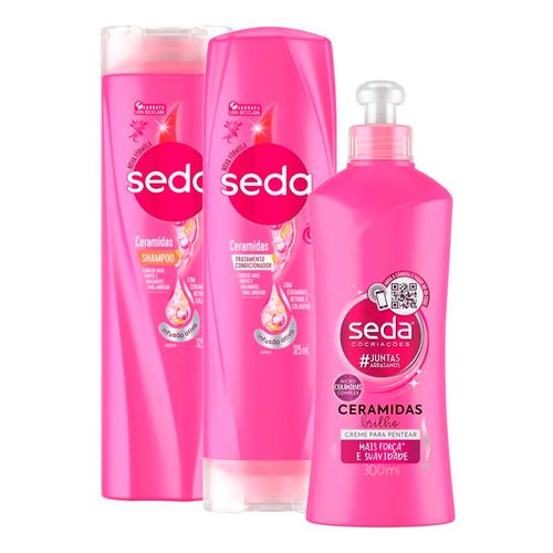 Kit-Seda-Ceramidas-Shampoo-325ml---Condicionador-325ml---Creme-Para-Pentear-300ml