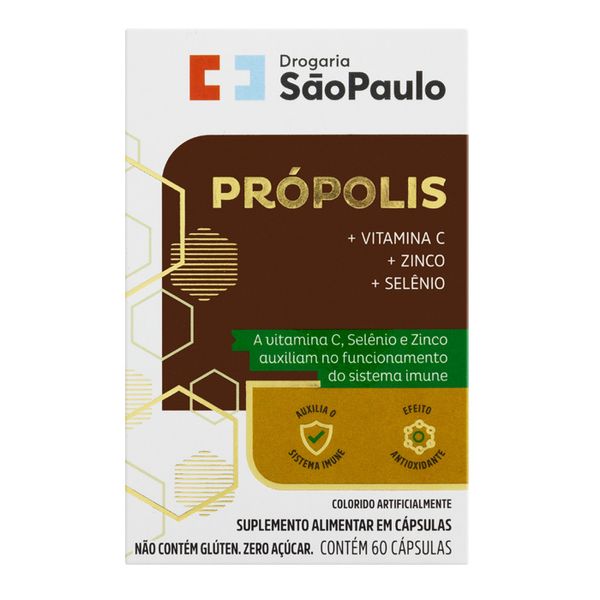 Própolis + Vitamina C + Zinco + Selênio Drogaria São Paulo 60 Cápsulas