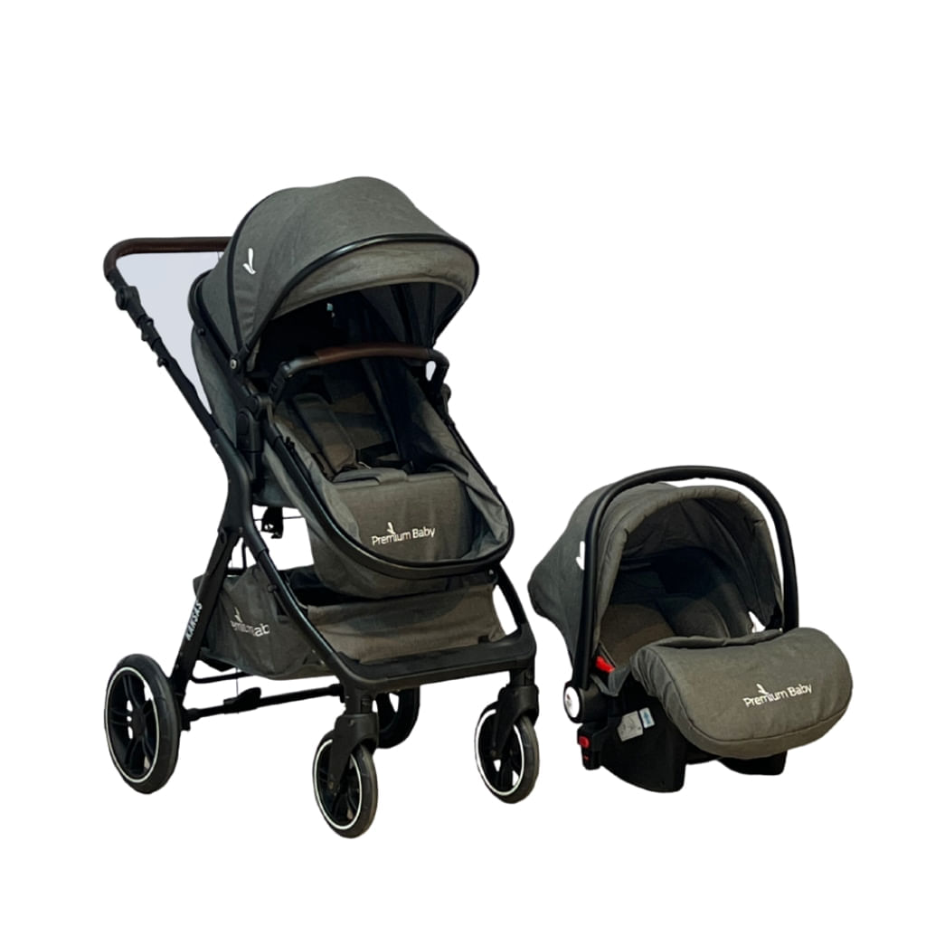 Carrinho e Bebê Conforto Ts Kansas Preto Cinza Premium Baby 935306327