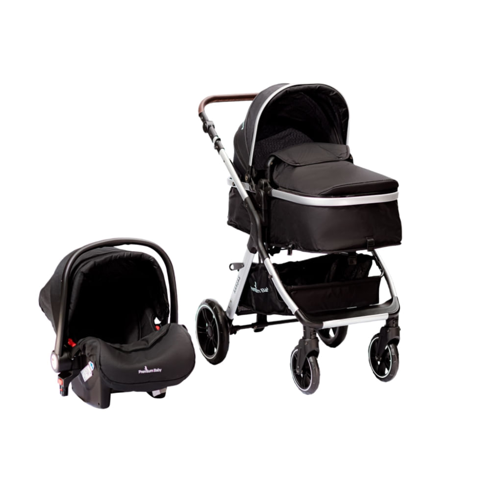 Carrinho e Bebê Conforto Ts Kansas Cinza Preto Premium Baby 935306328