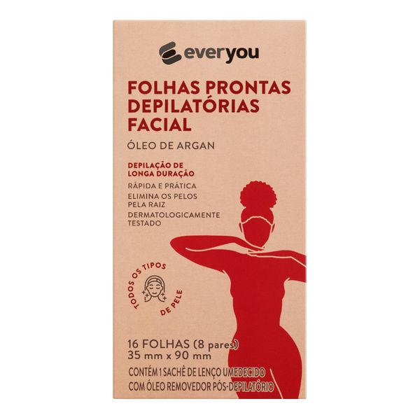 Folhas Para Depilacao Facial Ever You Argan Ever You 16 Unidades