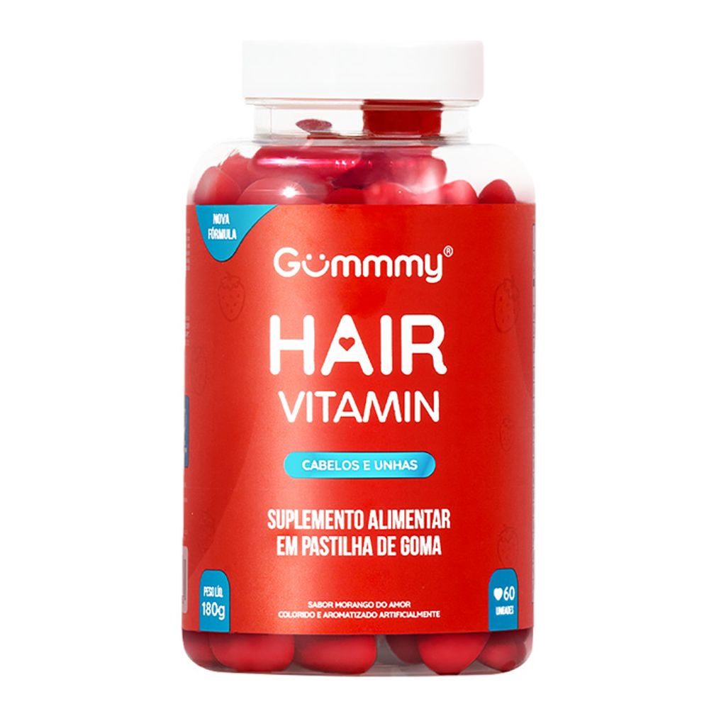 Suplemento Alimentar Gummy Hair Vitamin Morango Do Amor 60 Pastilhas De 