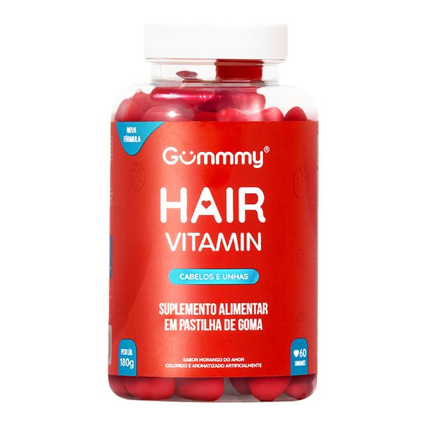 Suplemento Alimentar Gummy Hair Vitamin Morango do Amor 60 Gomas