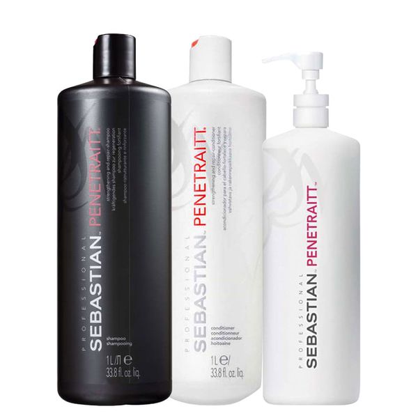 Kit Sebastian Professional Penetraitt - Shampoo 1000 ml + Condicionador 1000 ml + Máscara 500 ml