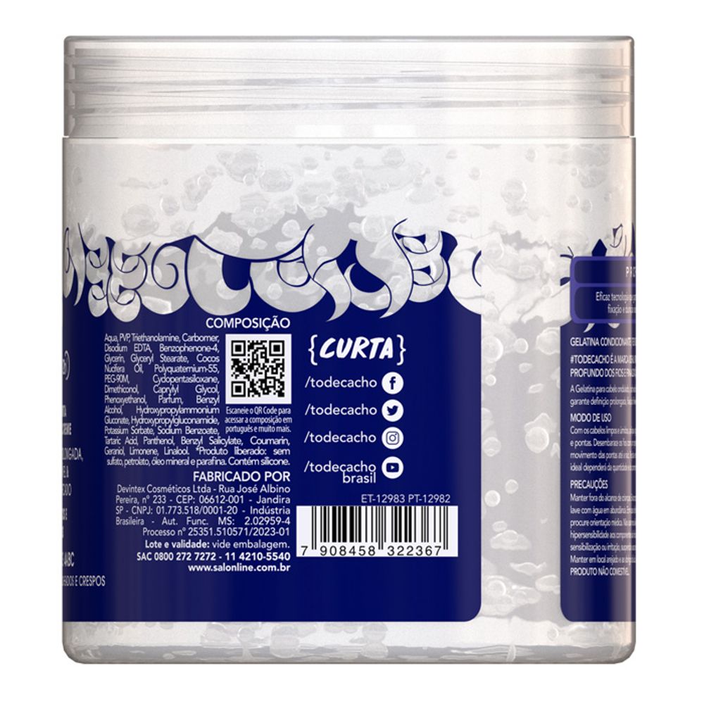 Gelatina Capilar Salon Line #To De Cacho Hidratante 550g
