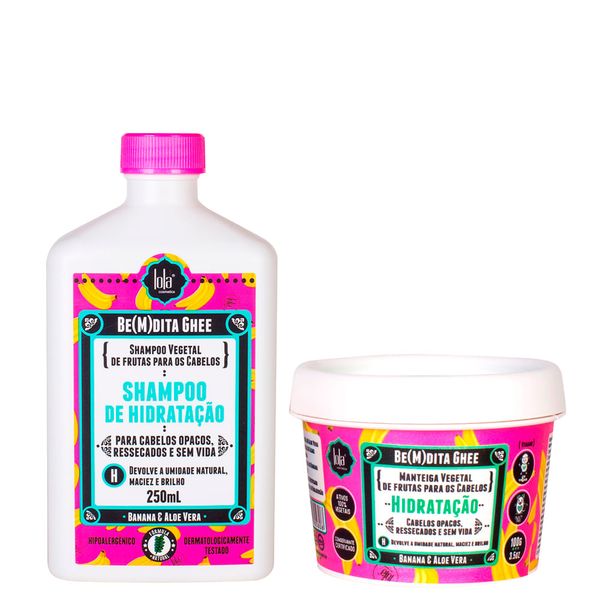 Kit Lola Cosmetics Hidratação Be(m)dita Ghee - Shampoo 250 ml + Máscara de Hidratação 100 g Kit Lola Cosmetics Hidratação - Shampoo de Hidratação Lola Cosmetics Be(m)dita Ghee 250 ml + Máscara de Hidratação Lola Cosmetics Lola Cosmetics Be(m)dita Ghee 100 g