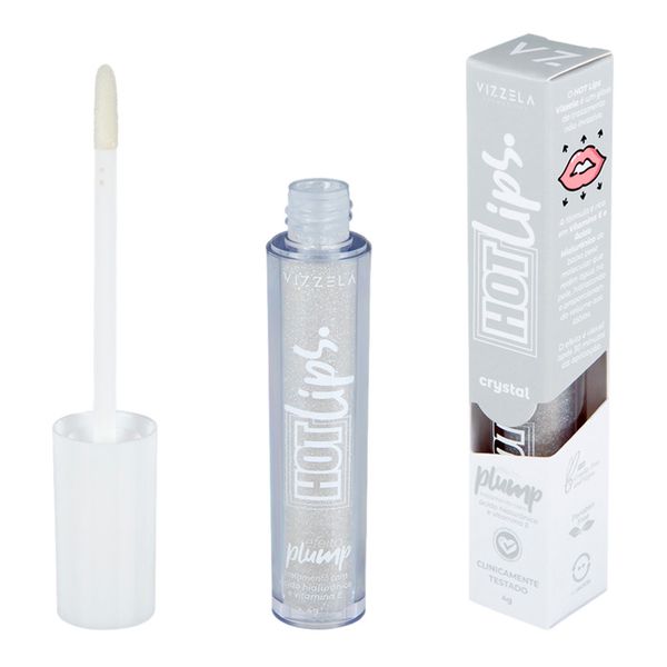 Gloss Líquido Vizzela Hot Lips Crystal 4g