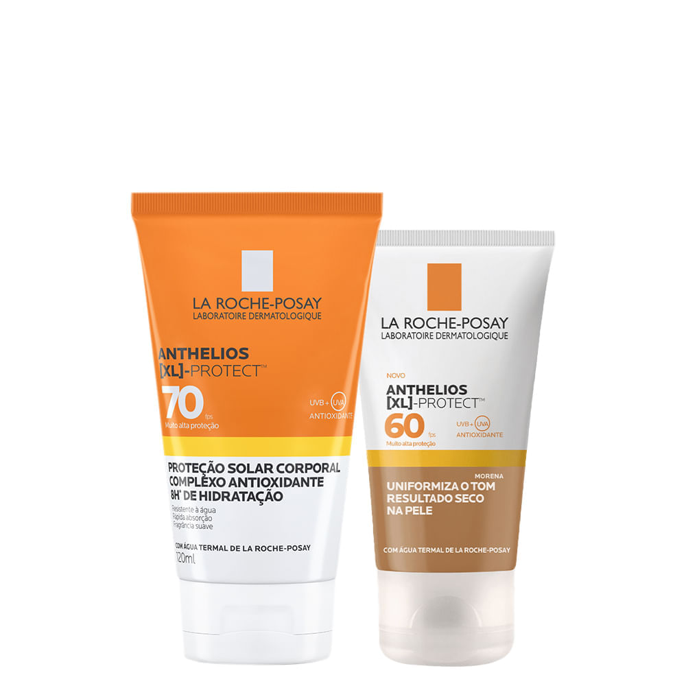 Kit La Roche-Posay - Anthelios - ProtetorSolar Facial FPS 60 Morena 40 g + Protetor Solar Corporal FPS 70 120 ml