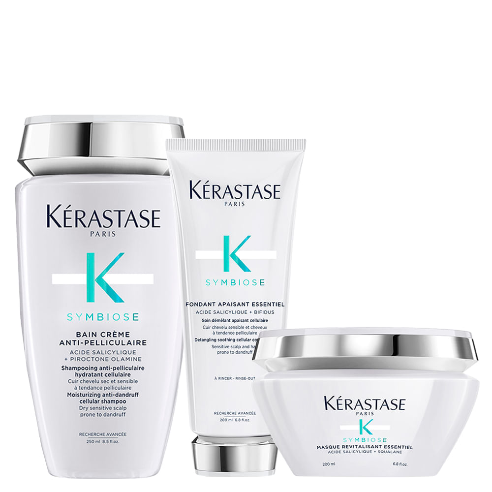 Kit Kérastase Symbiose - Shampoo Bain Crème 250 ml + Condicionador 200 ml + Máscara de Nutrição 200 ml