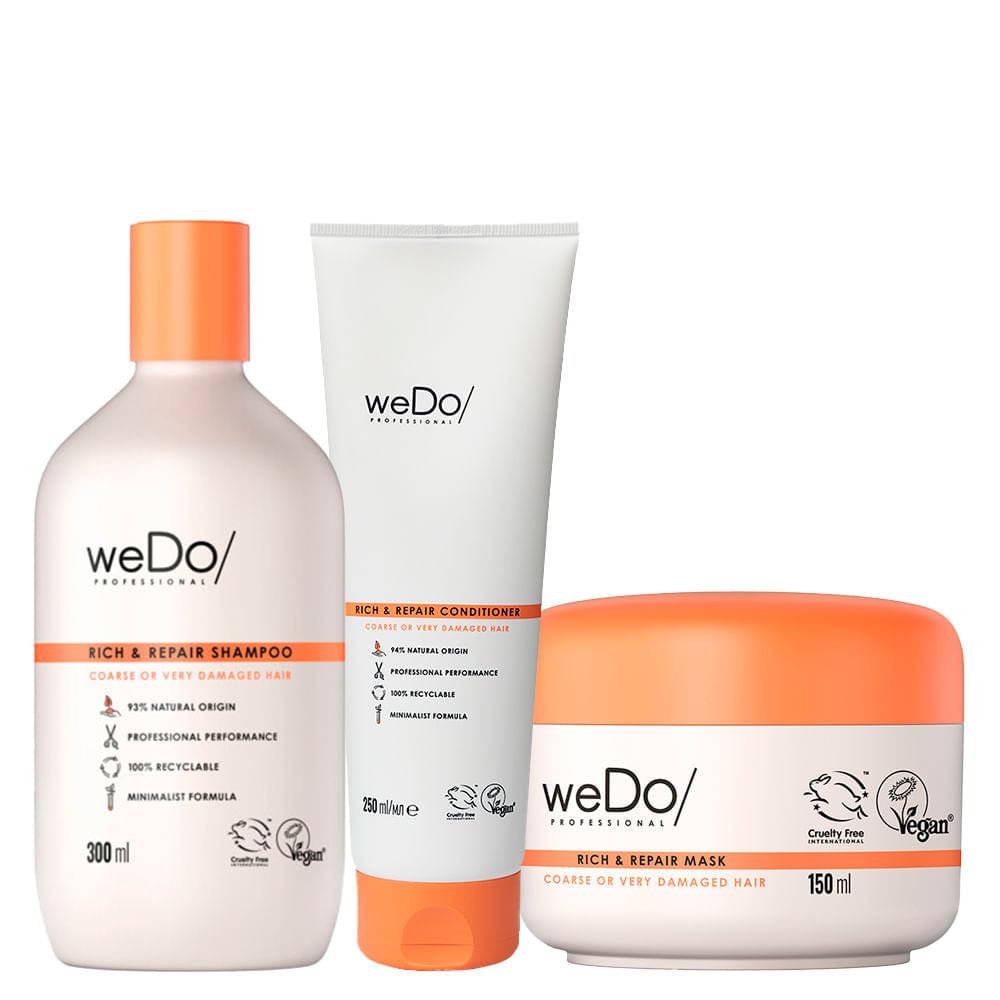 Kit WeDo/ Professional Rich&Repair - Shampoo 300 ml + Condicionador 250 ml  + Máscara de Nutrição 150 ml