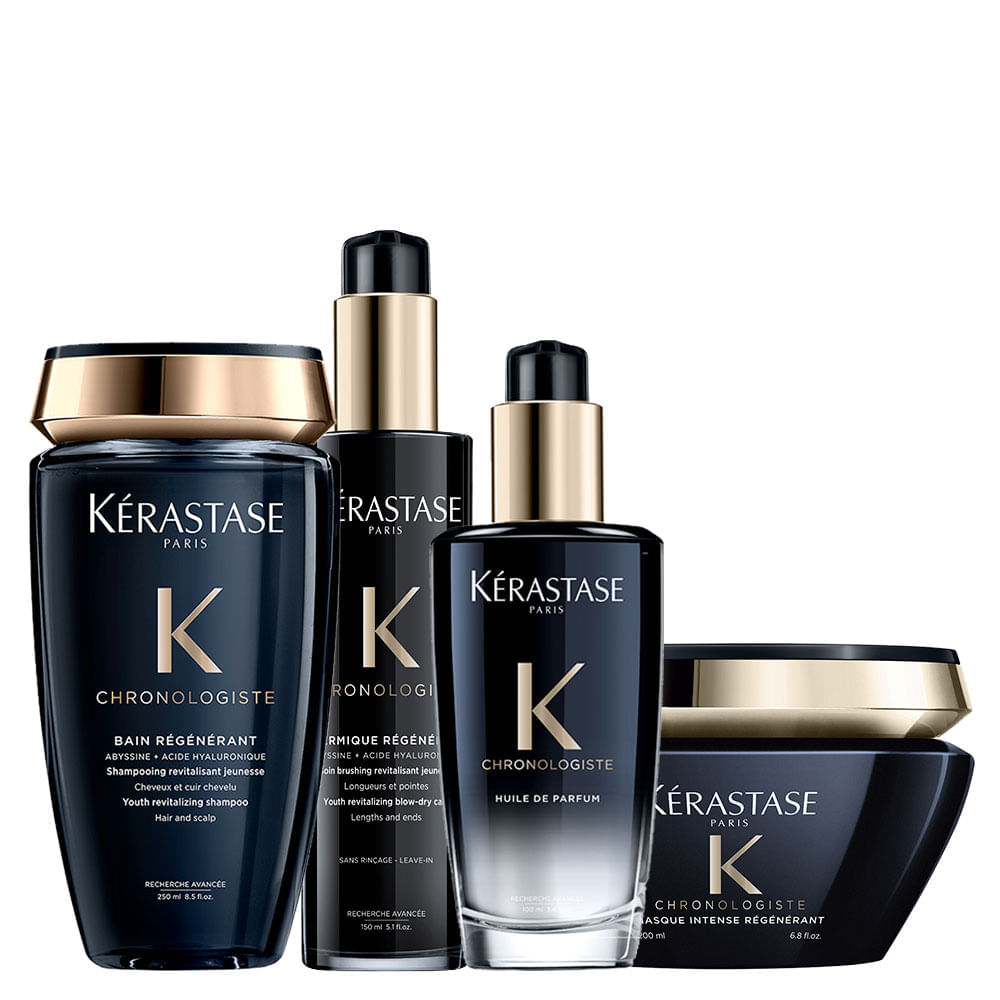 Kit Kérastase Chronologiste - Shampoo 250 ml + Máscara 200 ml + Leave-in 150 ml + Perfume para Cabelo 100 ml