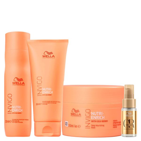 Kit Wella Professionals Invigo Nutri Enrich - Shampoo 250 ml + Condicionador 200 ml + Máscara 150 ml + Óleo Capilar 30 ml