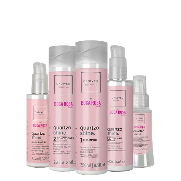 Kit Cadiveu Essentials Quartzo Shine Cuidado Total- 5 Produtos