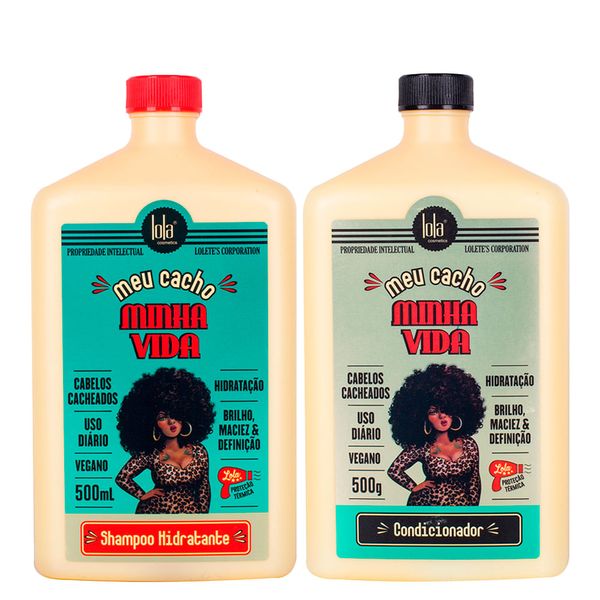 Kit Lola Cosmetics Hidratação Meu Cacho Minha Vida - Shampoo 500 ml + Condicionador 500 ml