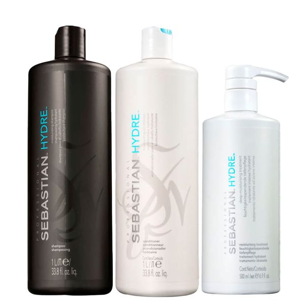 Kit Sebastian Professional Hydre - Shampoo 1000 ml + Condicionador 1000 ml + Máscara 500 ml