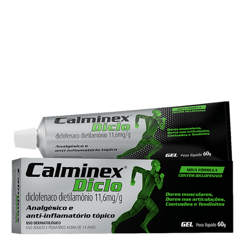 Analgésico E Anti-Inflamatório Calminex Diclo 11,6Mg/G 60G Gel