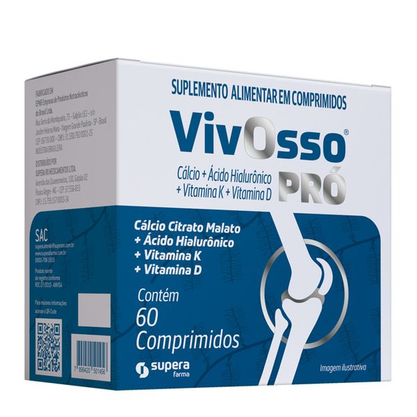 Suplemento Alimentar VivOsso Pró Supera Farma 60 Comprimidos
