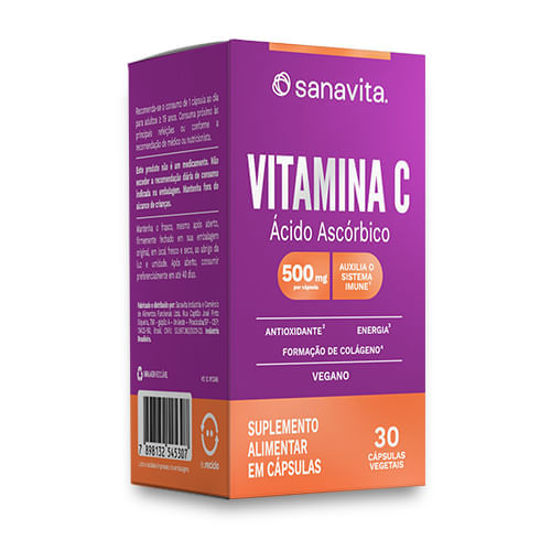 Vitamina C Frasco 30 Cápsulas Sanavita