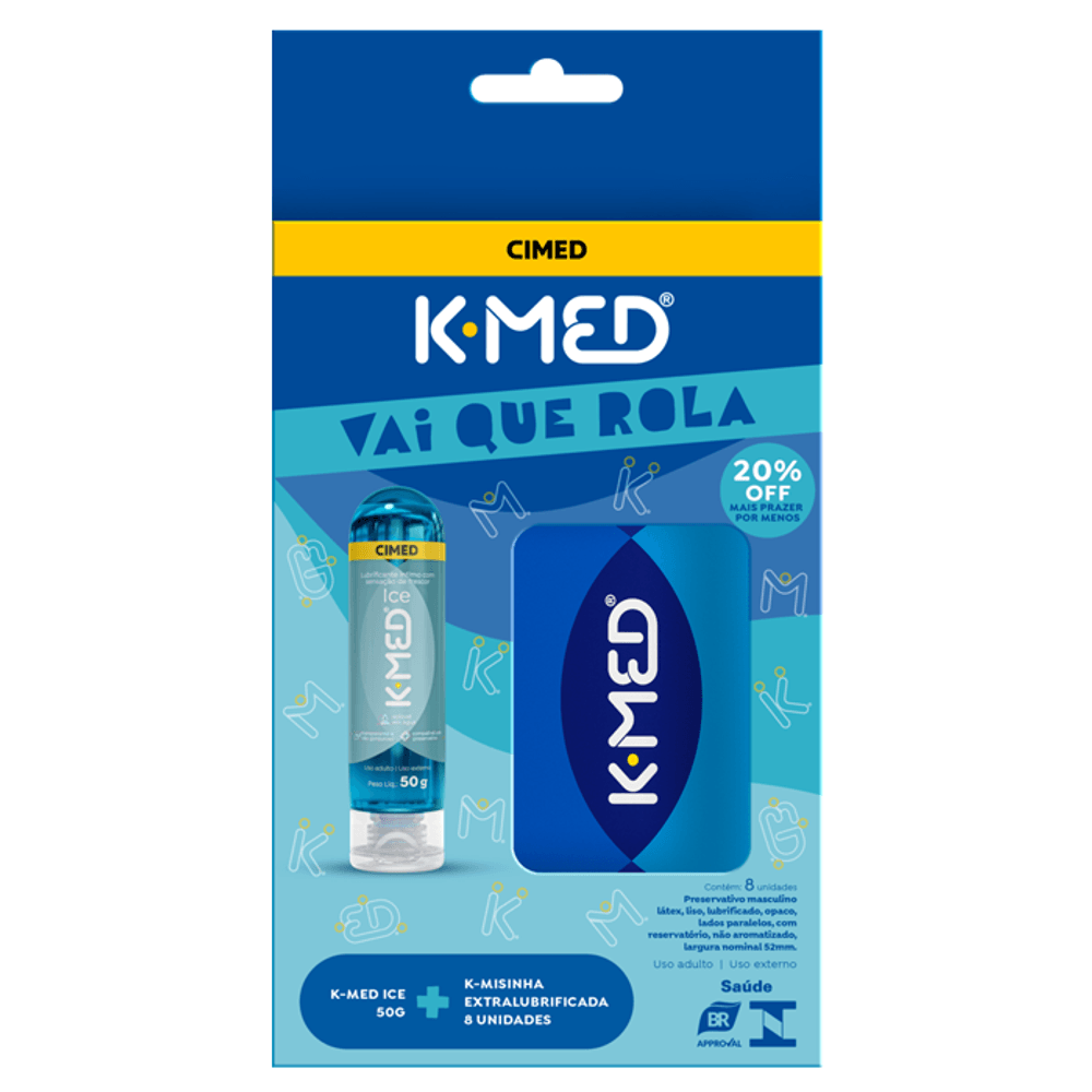 Kit K-MED Lubrificante Íntimo Gel Ice 50g + 8 Preservativos Masculinos Vai  que Rola - Drogaria Sao Paulo