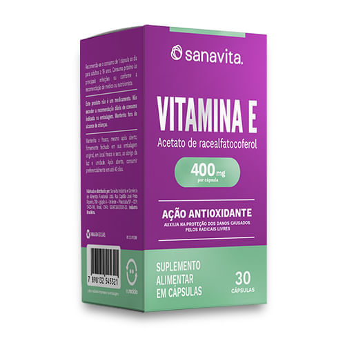 Vitamina E Frasco 30 Cápsulas Sanavita