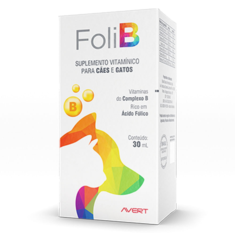Suplemento Vitamínico Foli B Avert para Cães e Gatos - Drogaria Sao Paulo