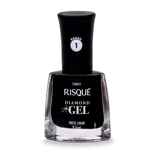 Esmalte Risqué Diamond Gel Preto Caviar 9,5ml
