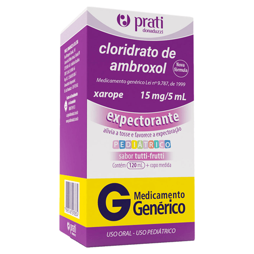 Cloridrato De Ambroxol 15Mg/5Ml Genérico Prati Donaduzz Tutti Frutti 120Ml Xarope + Copo Dosador