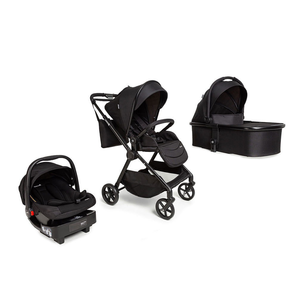 Carrinho com Bebê Conforto Travel System Magnific 5 em 1 Full Black + safety 1st 935318332