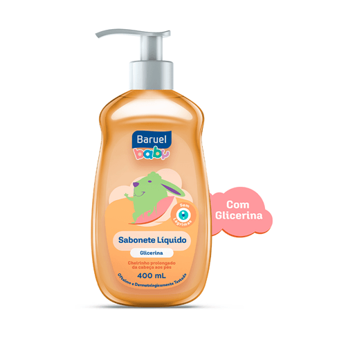 Sabonete Líquido Infantil Baruel Baby Glicerina Da Cabeça Aos Pés 400Ml