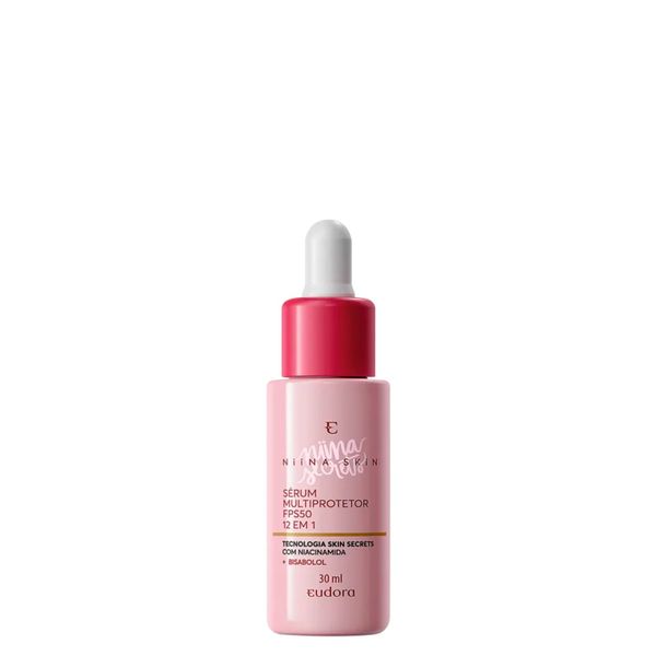 Sérum Multiprotetor Facial 12 em 1 Eudora Niina Secrets Niina Skin FPS 50 30 ml 30 ml