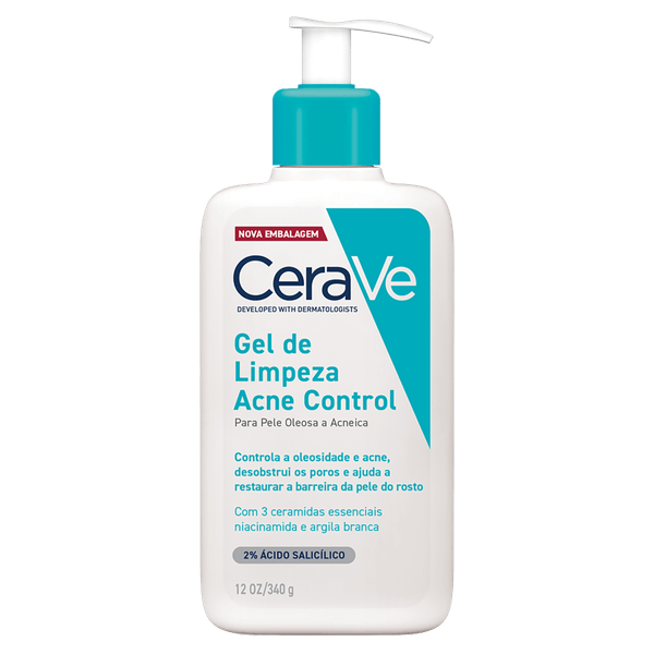 Gel de Limpeza CeraVe Acne Control para Pele Oleosa e Acneica 340g
